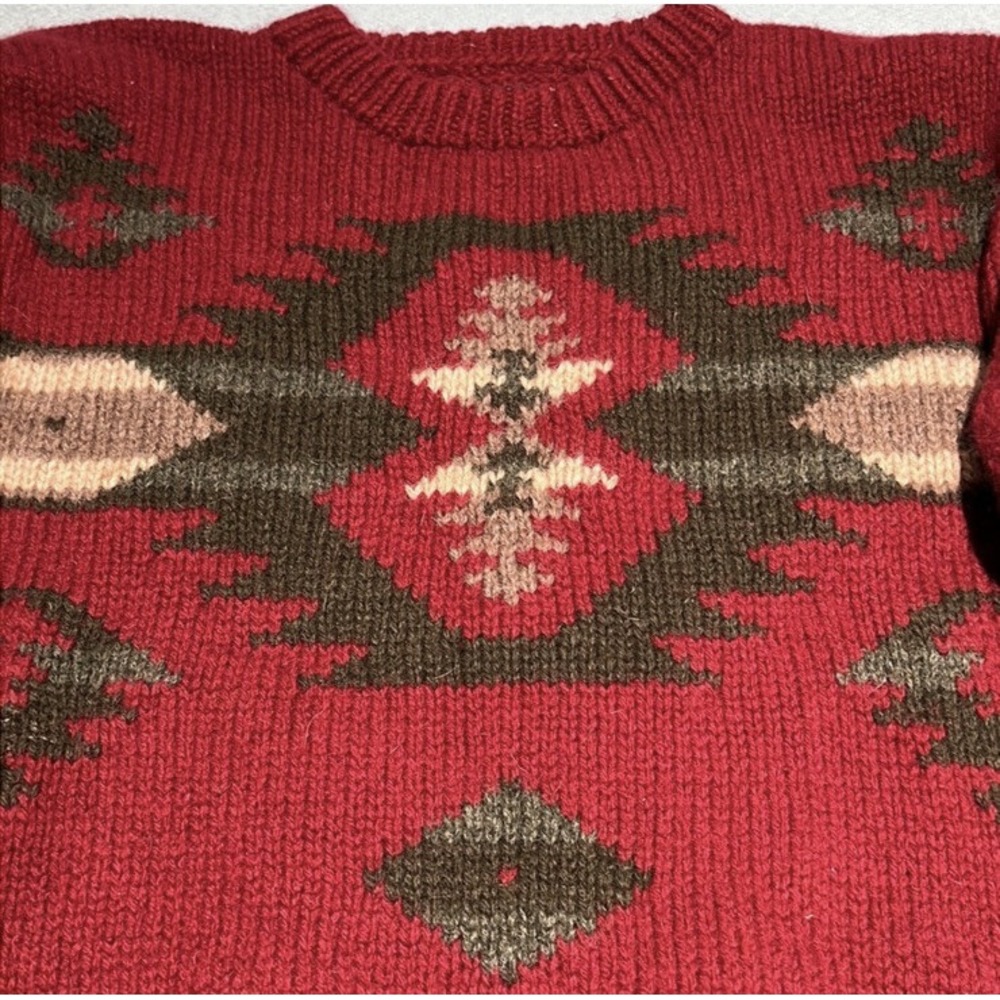 Vintage‎ Eddie Bauer Wool Aztec Pattern Sweater - Picture 5 of 7